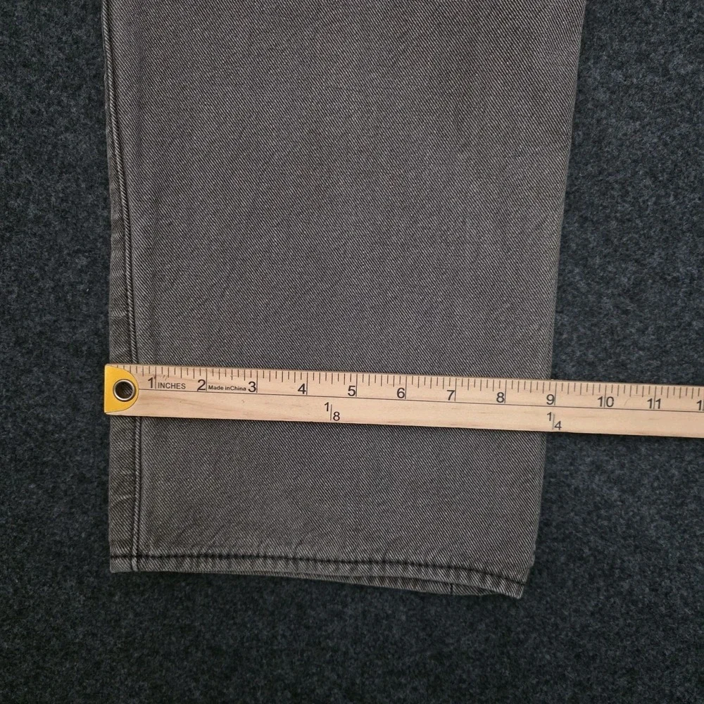 Levis 501 Mens 38x32 Grey Medium Wash Denim Straight Jeans Red Tab Button Fly - Picture 8 of 9